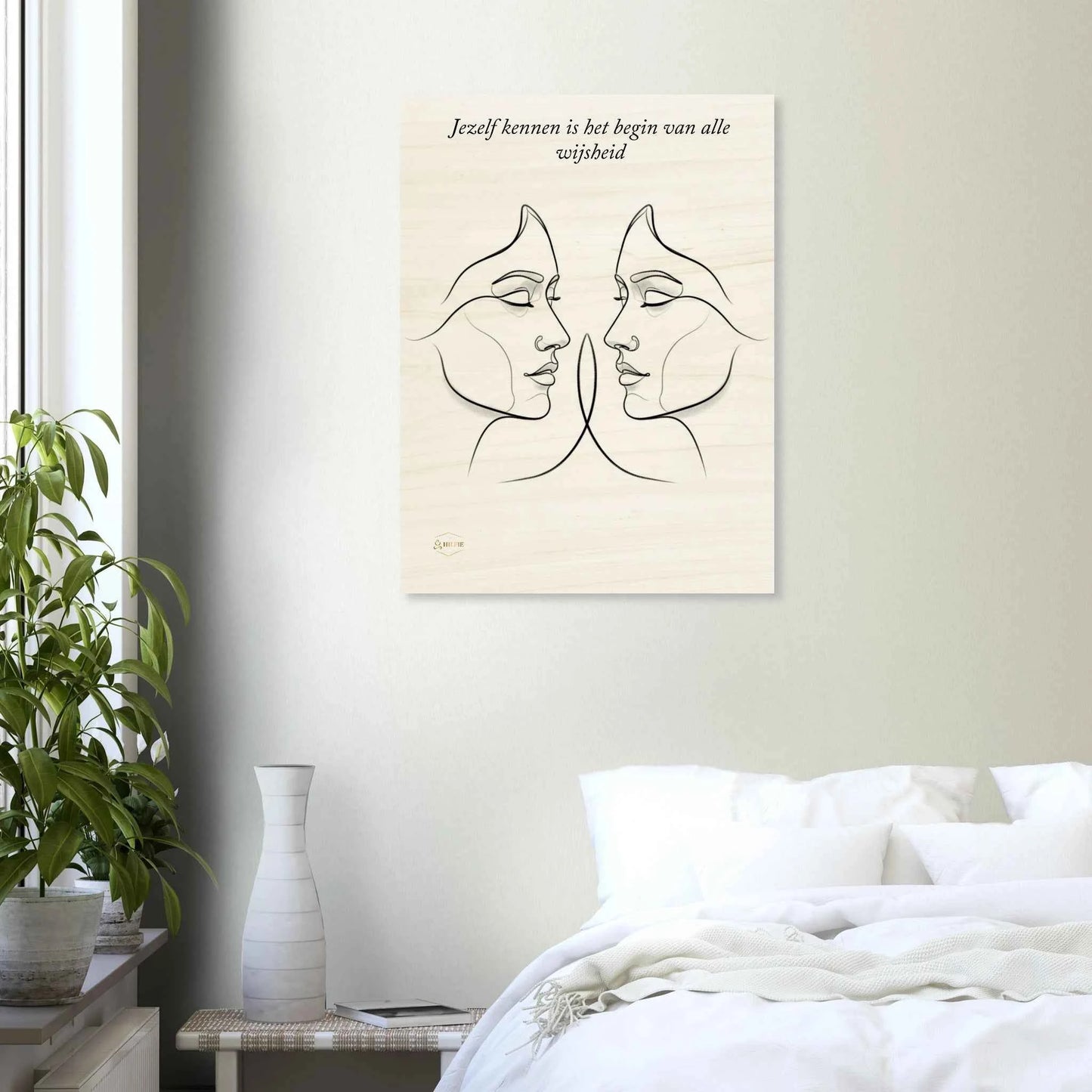 Wanddecoratie Woonkamer – Zelfreflectie Stoïcijnse Wijsheid – Houten Poster – 60x80cm