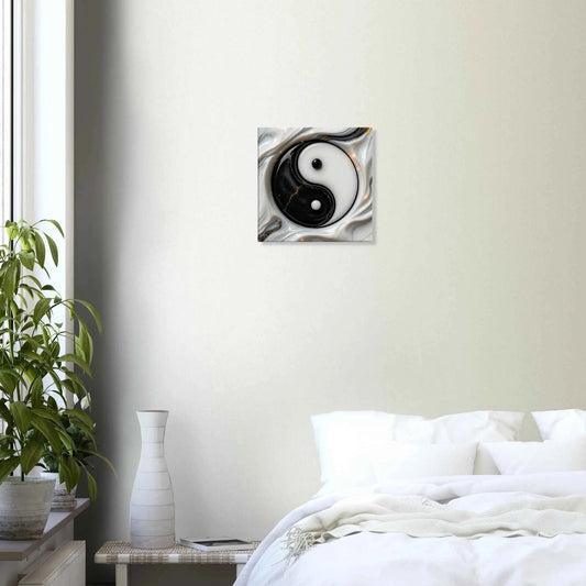 Wanddecoratie Yin Yang - Balans & Harmonie voor de Woonkamer - Mindfulness Canvas 40x40cm