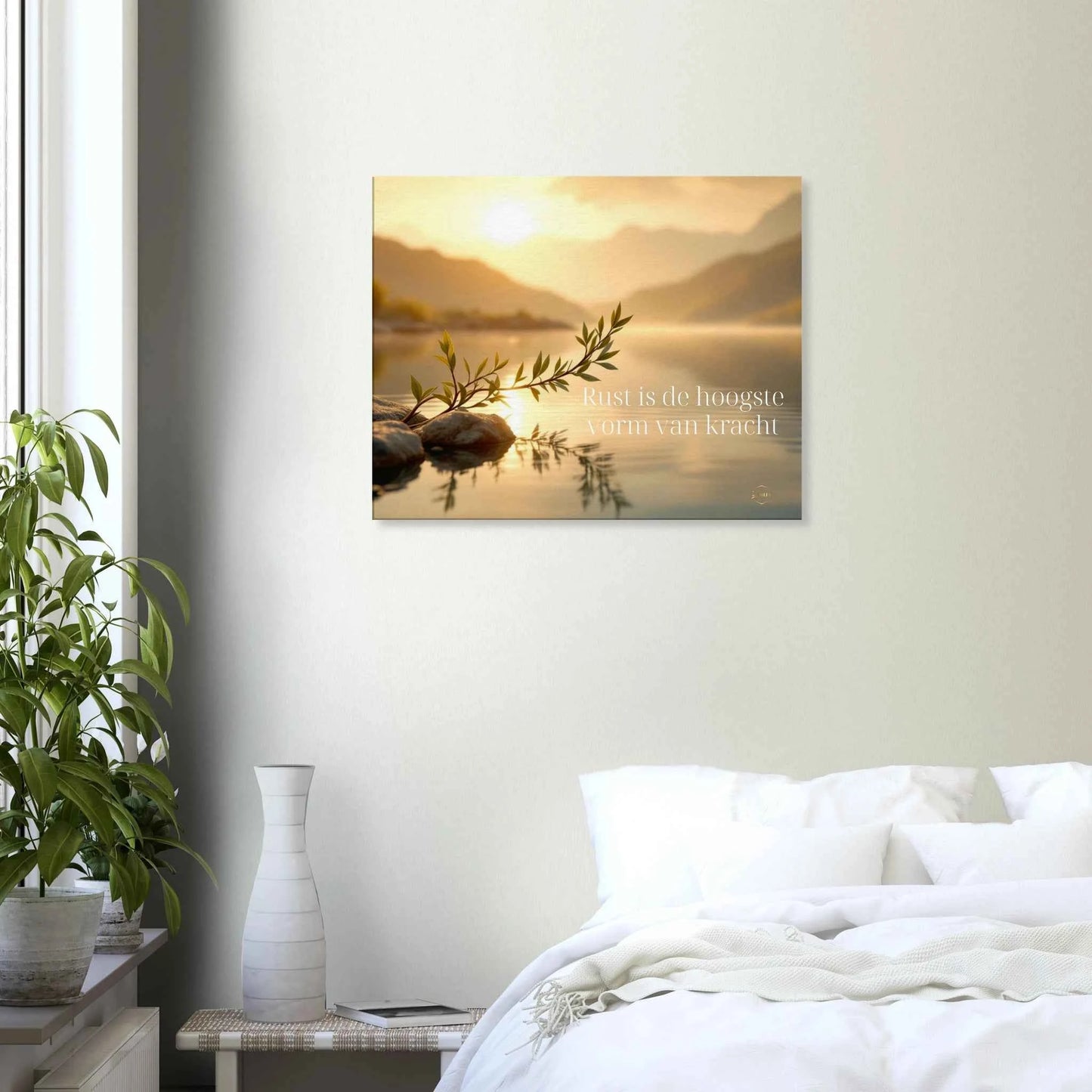 Wanddecoratie Woonkamer – Stoïcijnse Rust & Kracht – Premium Canvas – 60x75cm