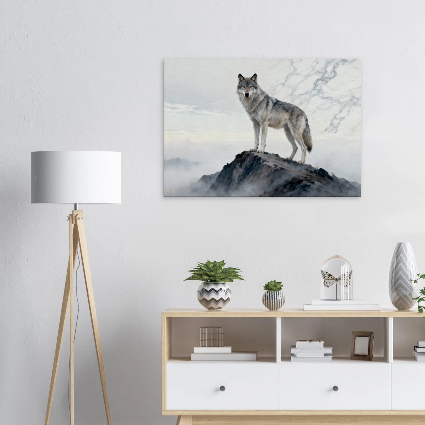 Grote wolf canvas – wildlife kunst voor woonkamer 70x100cm
