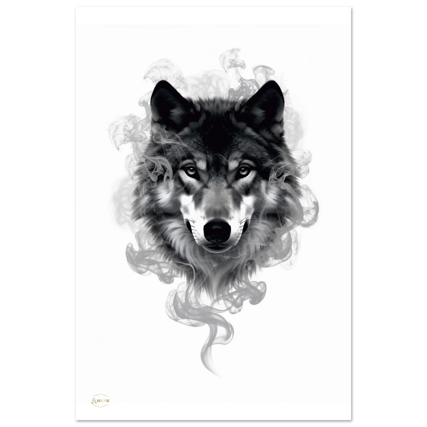 Wolf aluminium print 60x90cm detail abstract rook wolf dibond premium wanddecoratie mystiek