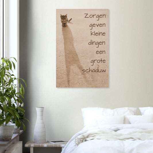 Motivatie poster 60x90cm detail zorgen geven kleine dingen grote schaduw kitten leeuw inspirerend