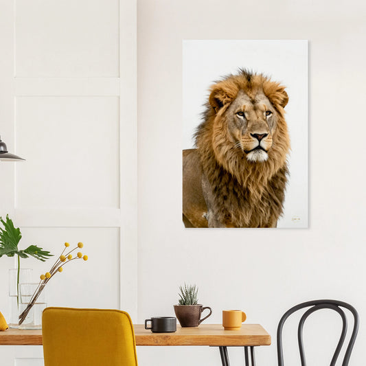 Stoïcijnse leeuw aluminium print 60x90cm wijsheid kracht dibond wanddecoratie filosofie kunst