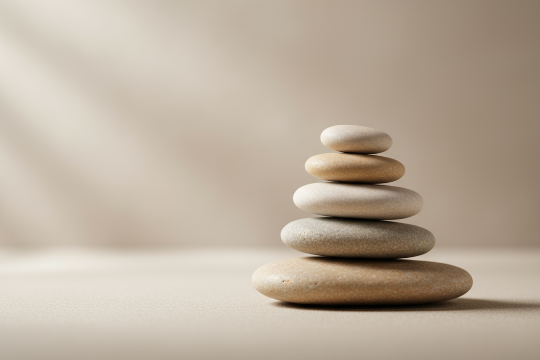 Stoïcijnse principes van Marcus Aurelius Meditations - zen stenen symboliseren innerlijke rust en stoïcijns evenwicht