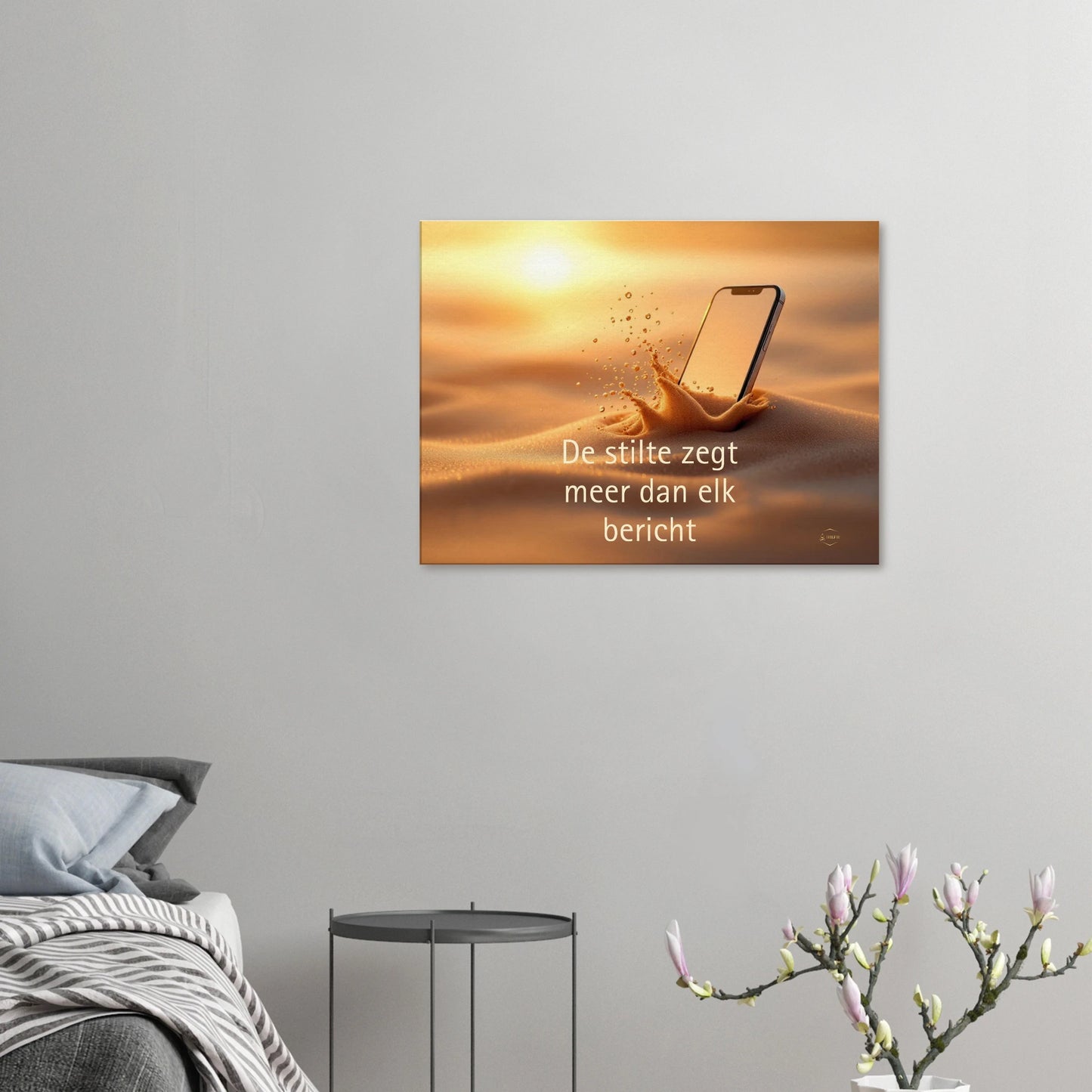Canvas wanddecoratie 60x80cm mindfulness digitale rust kunst aan de muur woonkamer