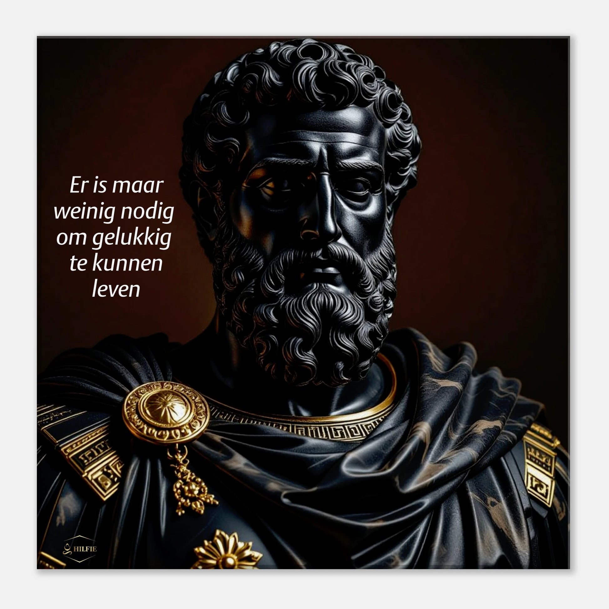 Kunst aan de muur canvas 40x40cm Marcus Aurelius Black Onyx wanddecoratie woonkamer