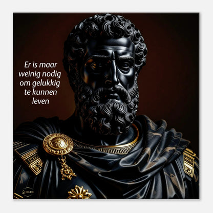 Kunst aan de muur canvas 40x40cm Marcus Aurelius Black Onyx wanddecoratie woonkamer