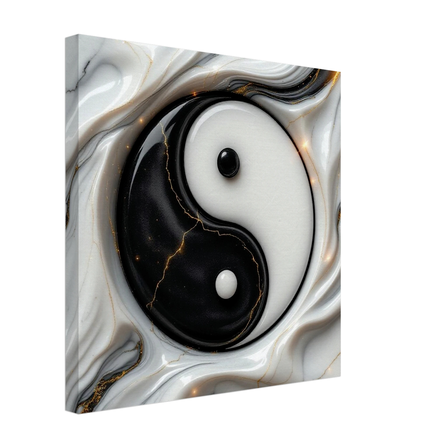 Kunst aan de muur canvas schilderij 40x40cm Yin Yang balans harmonie wanddecoratie woonkamer