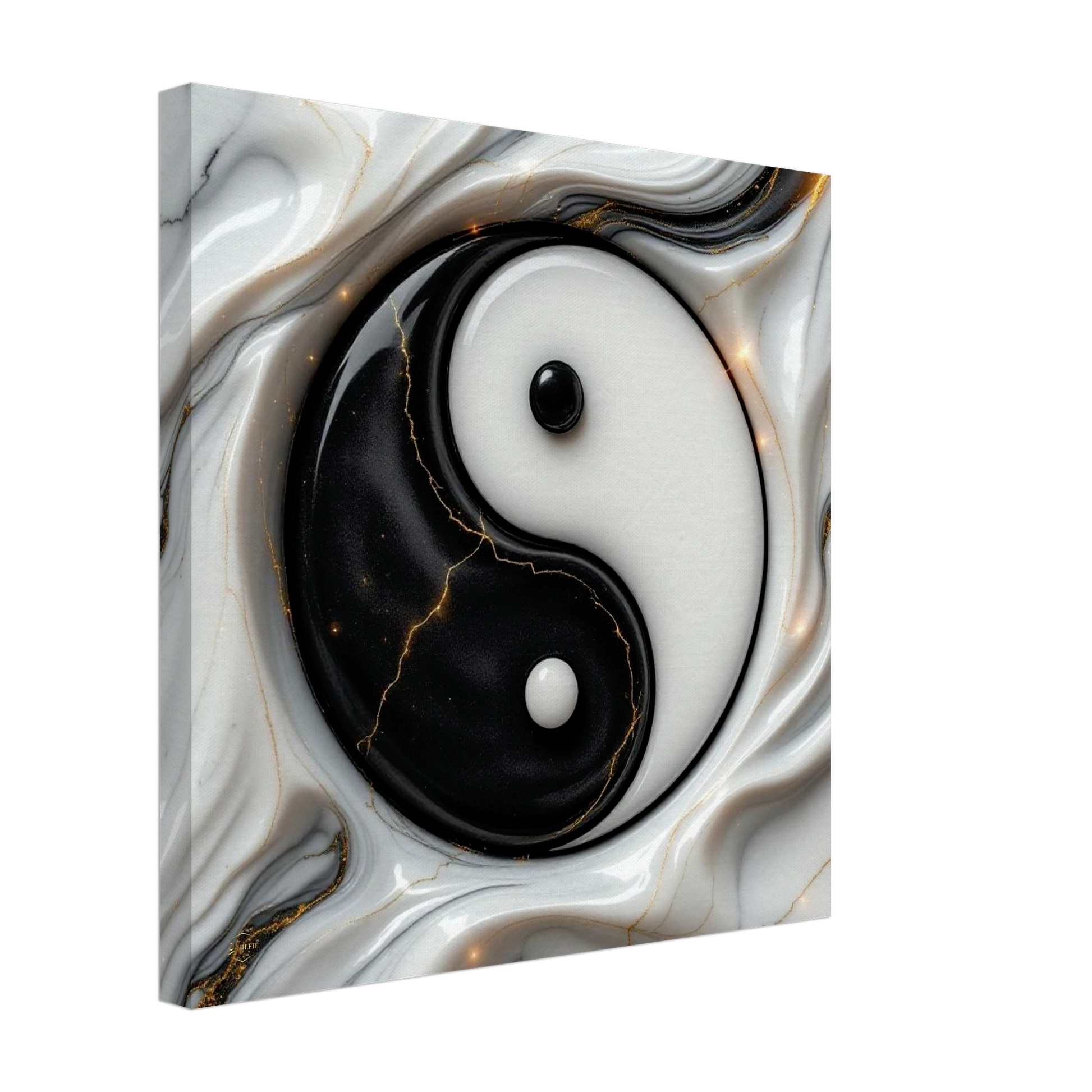 Kunst aan de muur canvas schilderij 40x40cm Yin Yang balans harmonie wanddecoratie woonkamer