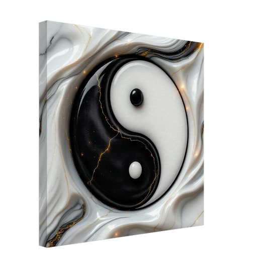 Kunst aan de muur canvas schilderij 40x40cm Yin Yang balans harmonie wanddecoratie woonkamer