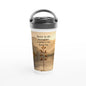 Mindfulness reismok met tekst eenvoud is luxe thermosbeker koffie mok 440ml RVS