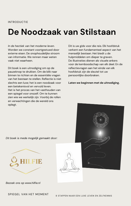 Zelfreflectie e-boek inhoudsopgave mindfulness persoonlijke groei zelfkennis Nederlands