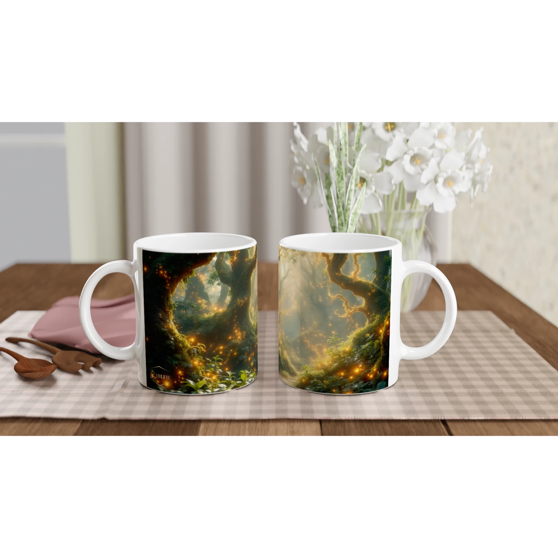 Keramische foto mok psychedelische natuur met tekst koffie mok mindfulness 325ml