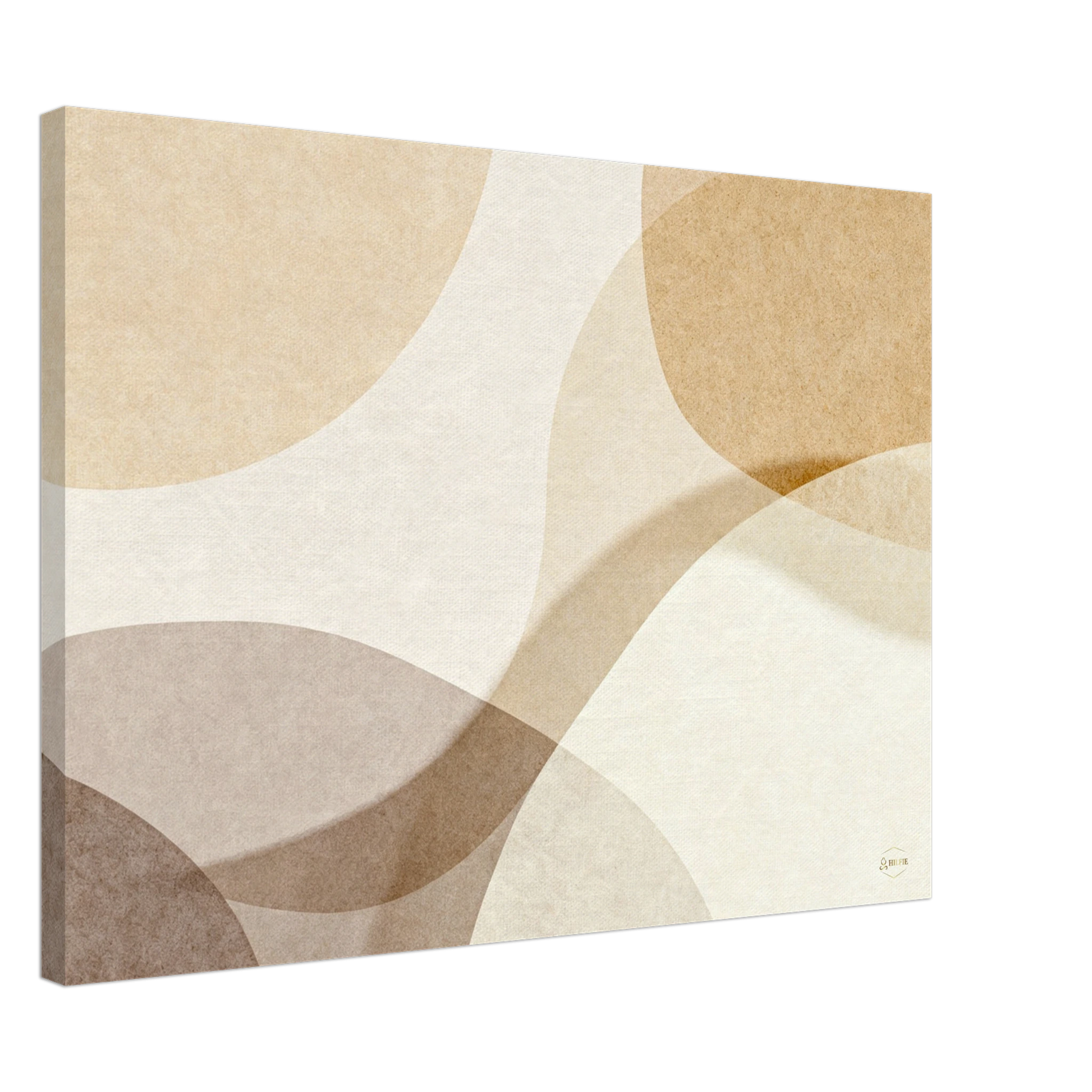 Wanddecoratie woonkamer abstract canvas 50x70cm organische vormen beige minimalistische kunst