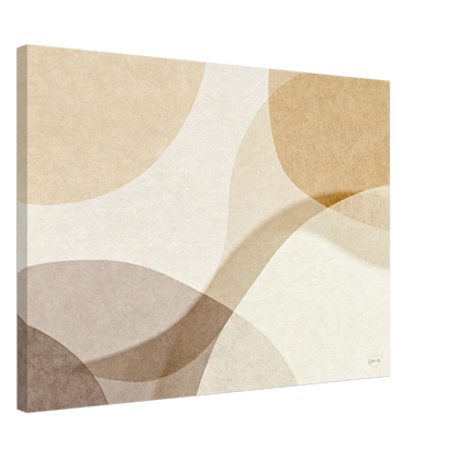 Wanddecoratie woonkamer abstract canvas 50x70cm organische vormen beige minimalistische kunst
