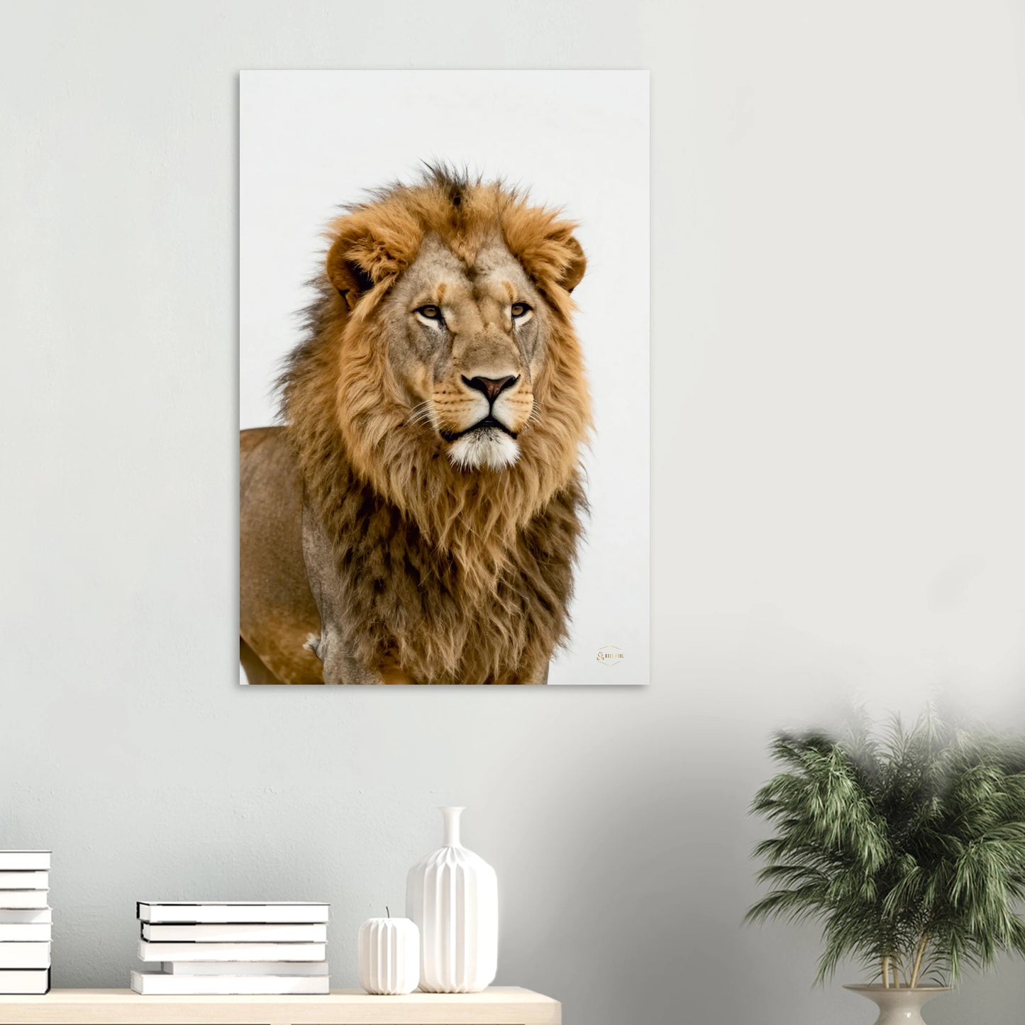 Leeuw aluminium print 60x90cm stoïcijnse leeuw wijsheid dibond wanddecoratie premium filosofie