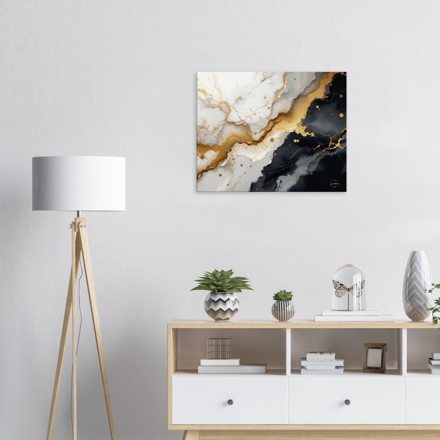 Marmer canvas wanddecoratie – mindfulness kunst 60x75cm