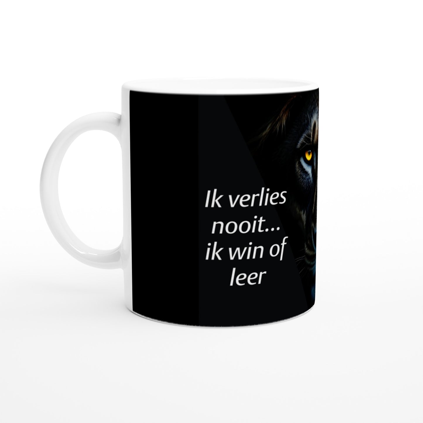 Premium motivatie foto mok met tekst leeuw koffie mok keramiek 325ml mindfulness cadeau