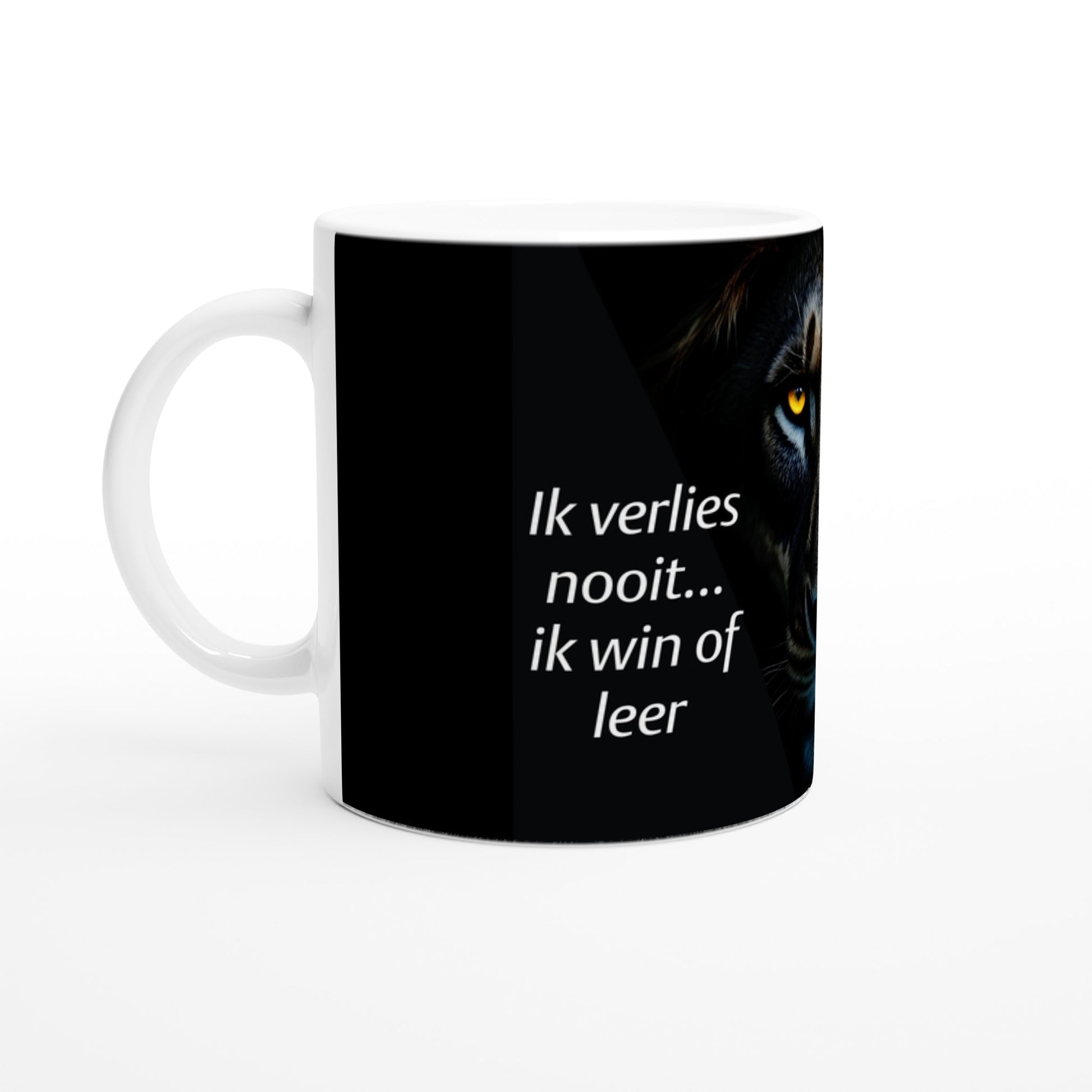 Premium motivatie foto mok met tekst leeuw koffie mok keramiek 325ml mindfulness cadeau