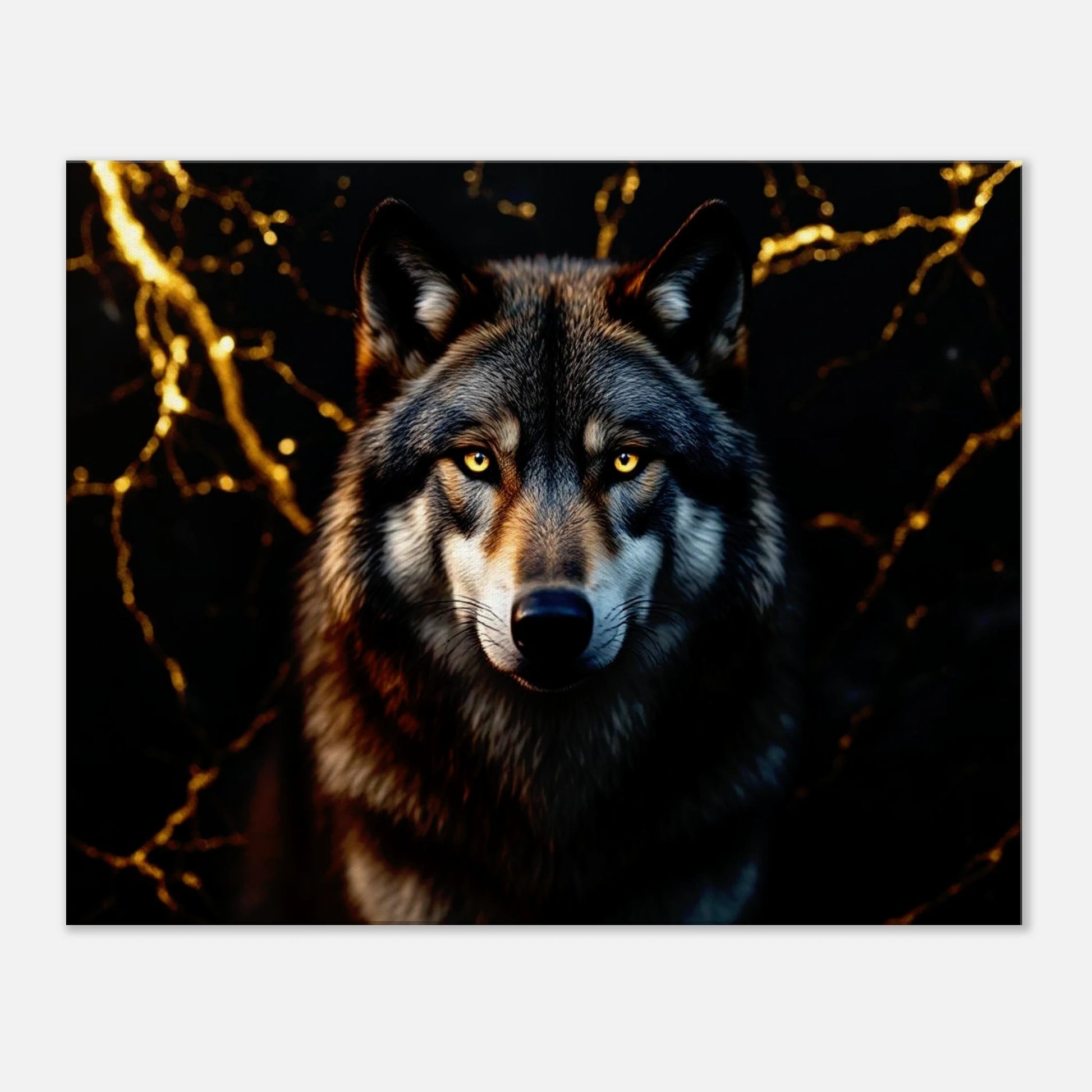 Wolf schilderij canvas 60x75cm – dieren kunst voor kantoor