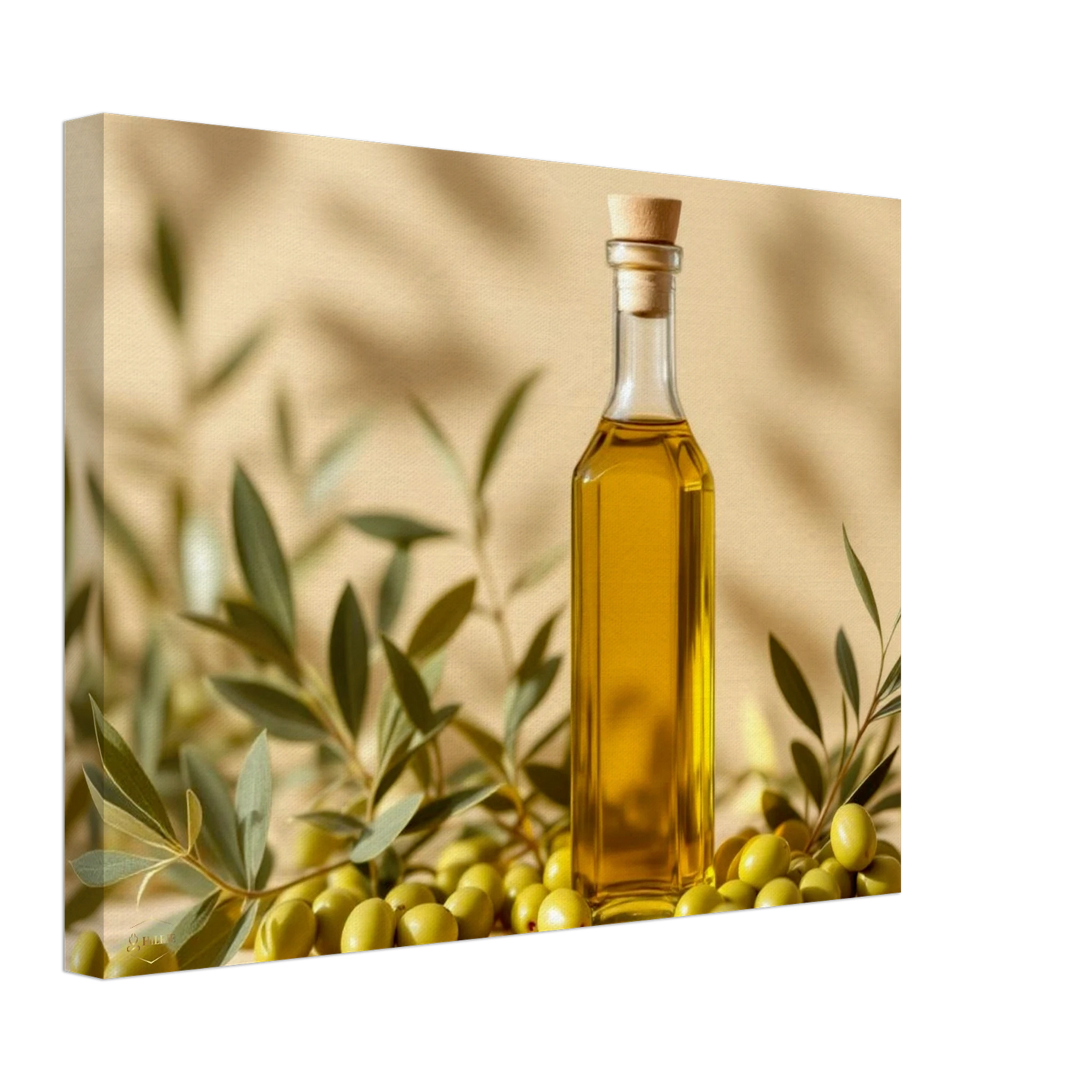 Wanddecoratie keuken olijfolie canvas 30x40cm - Mediterraans schilderij voor moderne keuken