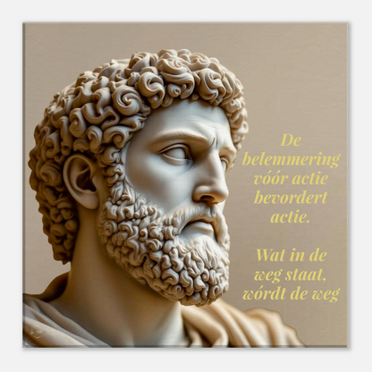 Marcus Aurelius canvas 40x40cm – stoïcijnse wijsheid quote