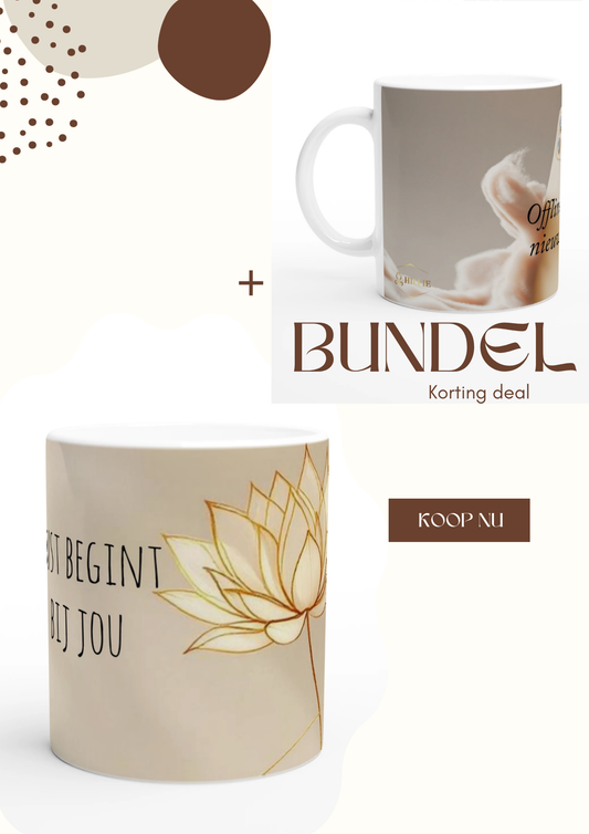 Mindfulness mokken set 2 stuks - dagelijkse rust en bewust leven cadeau bundle | Hilfie