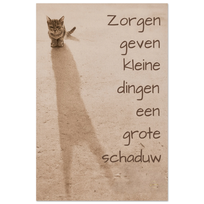 Kitten leeuwenschaduw motivatie poster 60x90cm close-up zorgen perspectief premium matte papier