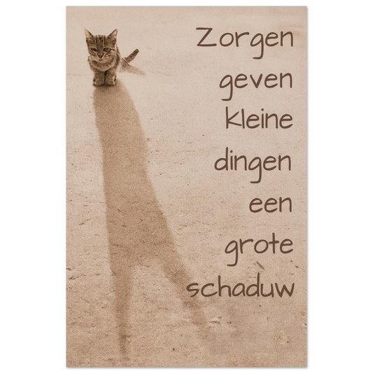 Kitten leeuwenschaduw motivatie poster 60x90cm close-up zorgen perspectief premium matte papier