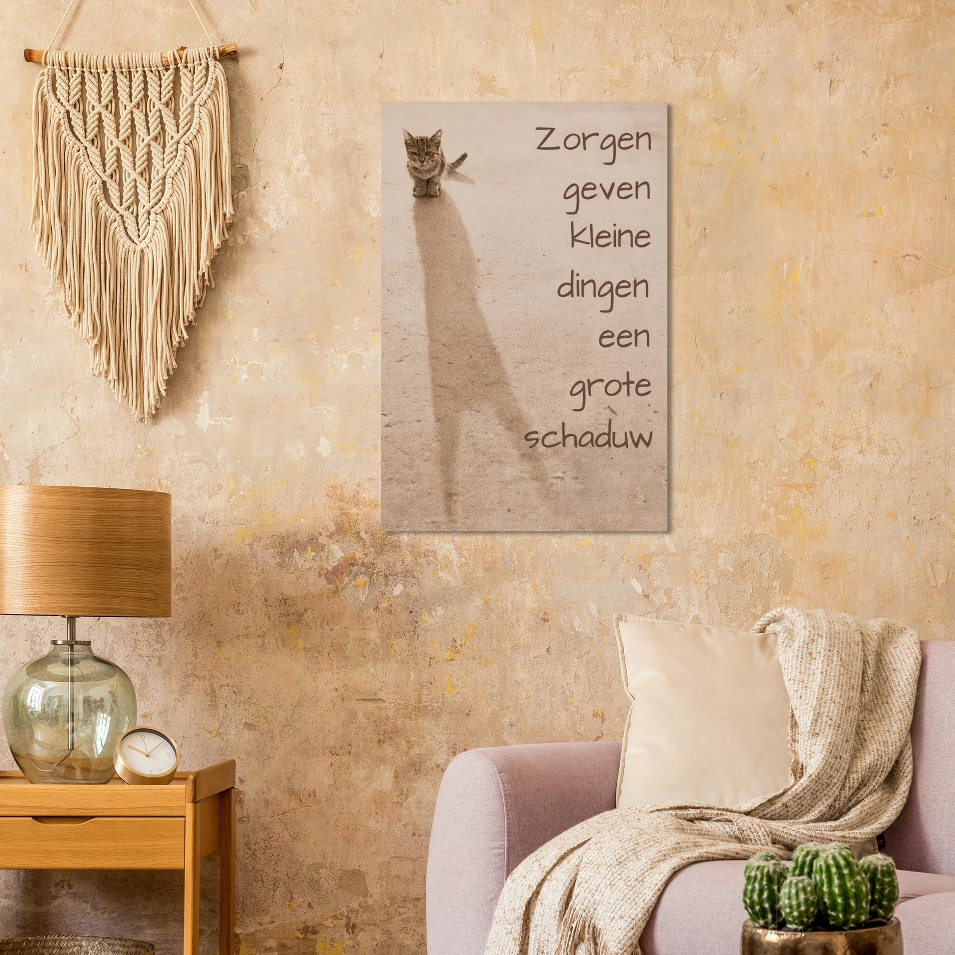 Motivatie poster 60x90cm zorgen geven kleine dingen grote schaduw kitten leeuwenschaduw inspirerend