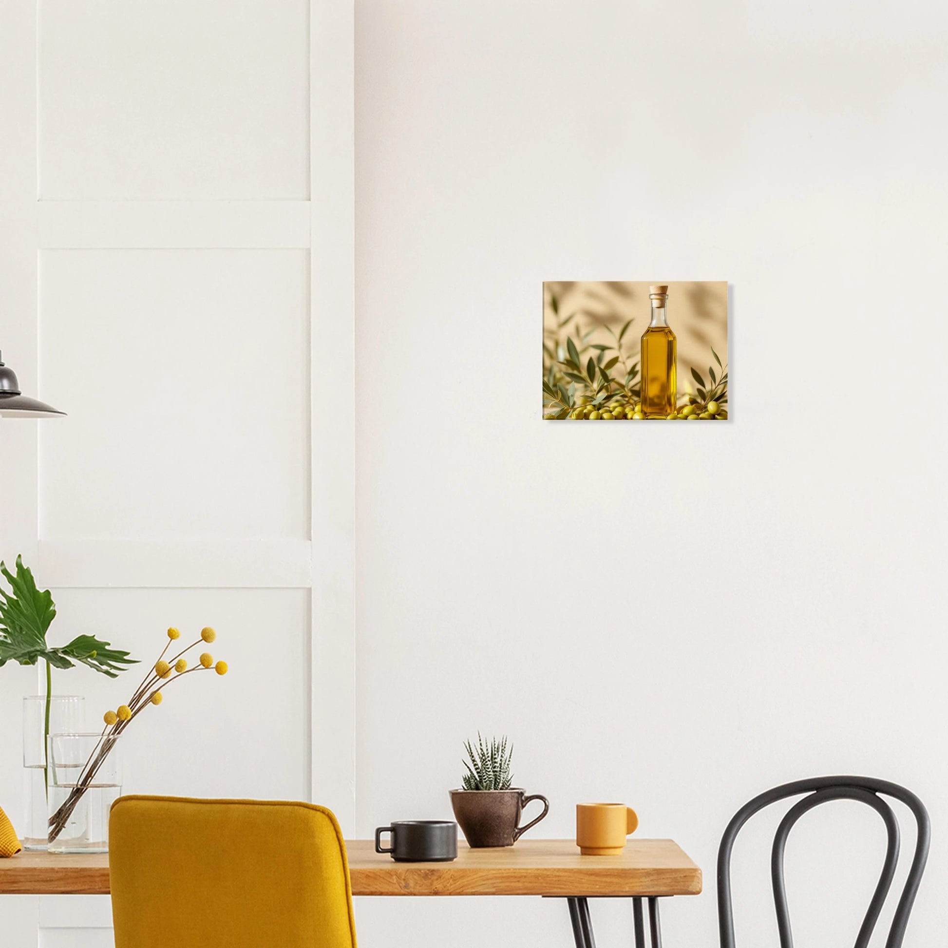 Mediterrane keuken wanddecoratie olijfolie 30x40cm - Olijven canvas schilderij