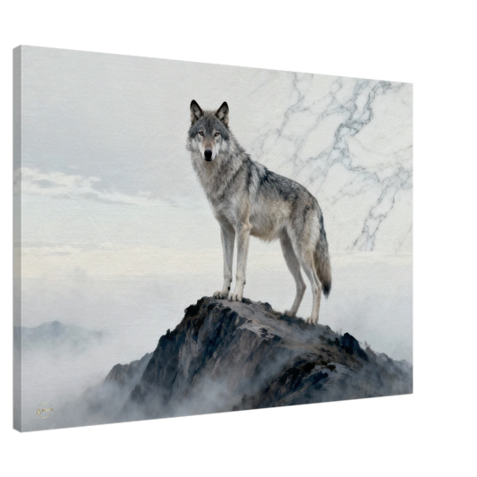 Groot wolf canvas – premium wanddecoratie boven de bank