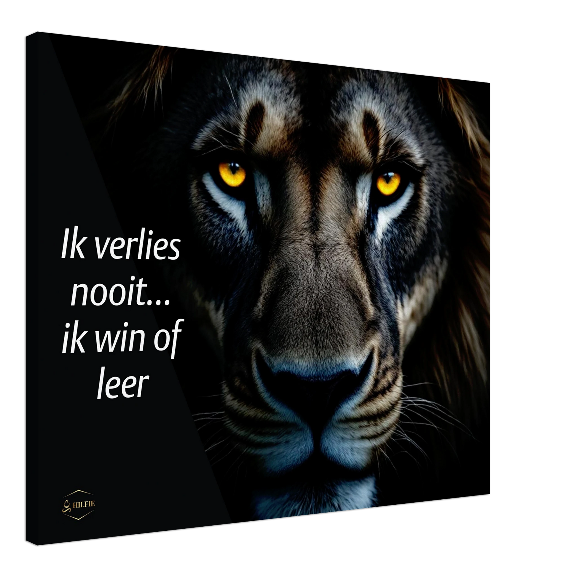 Leeuw motivatie canvas 60x75cm – inspirerende wanddecoratie