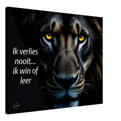 Leeuw motivatie canvas 60x75cm – inspirerende wanddecoratie