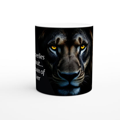 Motivatie mok met tekst Ik Win of Leer leeuw foto mok koffie mok keramiek 325ml cadeau