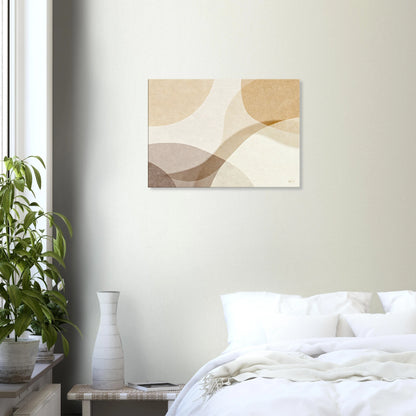 Minimalistische wanddecoratie abstract canvas 50x70cm beige organische vormen muur schilderijen