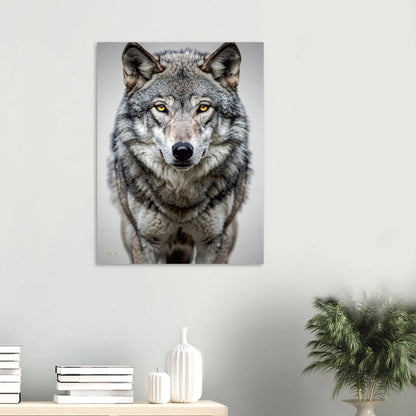 Wolf aluminium print 60x80cm dibond wanddecoratie premium mystieke kunst luxe woonkamer