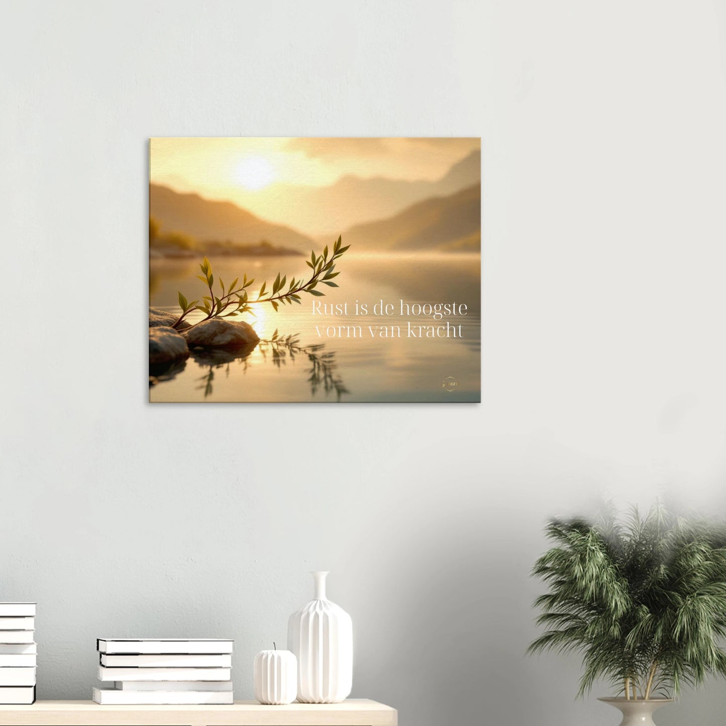 Premium canvas wanddecoratie 60x75cm stoïcijns rust kracht kunst aan de muur