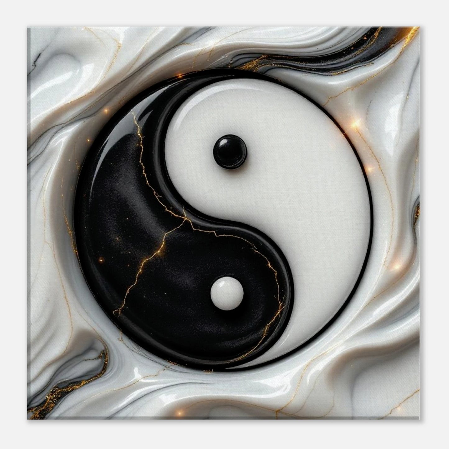 Yin Yang canvas schilderij 40x40cm wanddecoratie woonkamer harmonie oosterse wijsheid kunst aan de muur