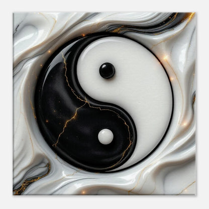 Yin Yang canvas schilderij 40x40cm wanddecoratie woonkamer harmonie oosterse wijsheid kunst aan de muur