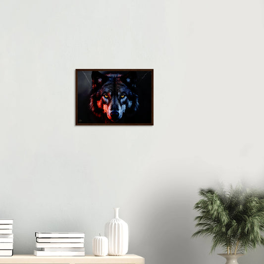 Wolf kunstwerk A3 aan muur – natuur poster in woonkamer
