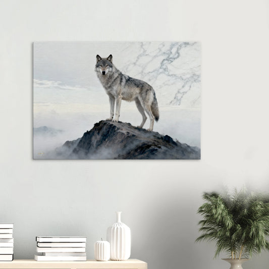 Wolf canvas 70x100cm – mystieke wanddecoratie voor woonkamer