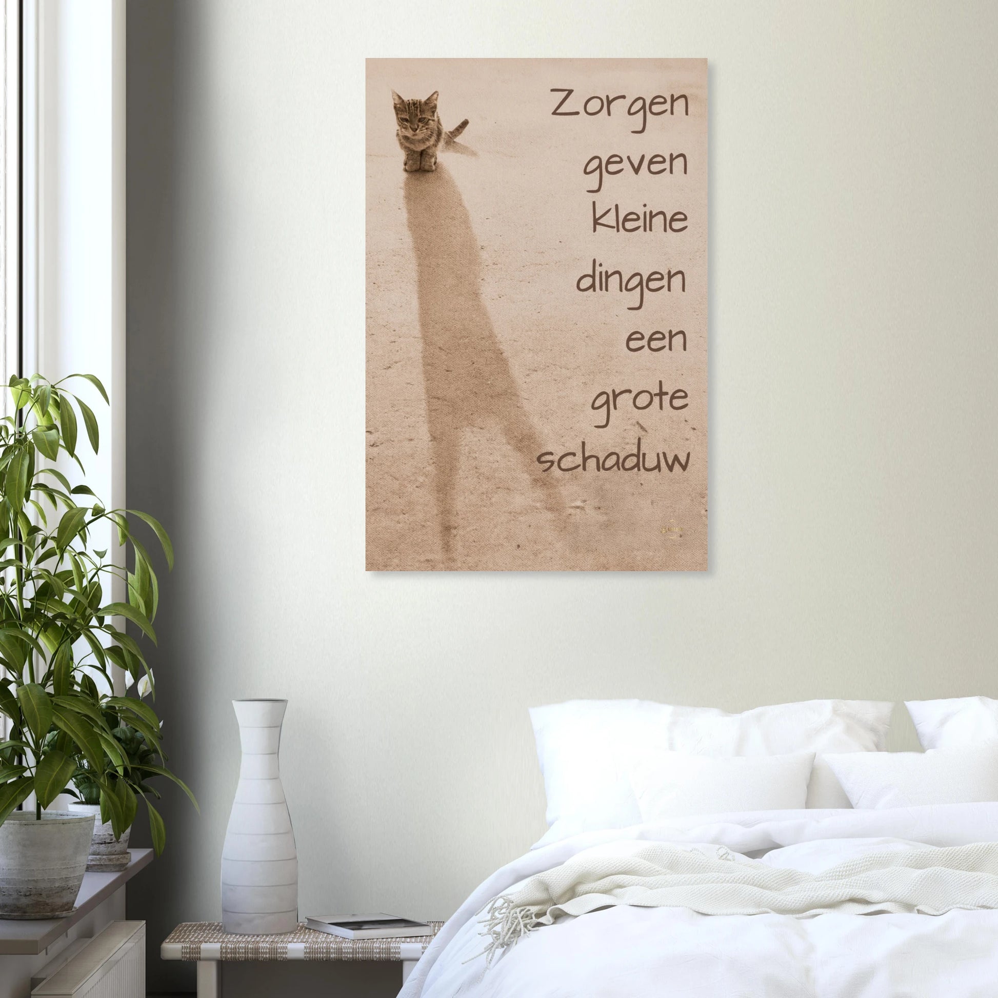  Motivatie poster 60x90cm detail zorgen geven kleine dingen grote schaduw kitten leeuw inspirerend