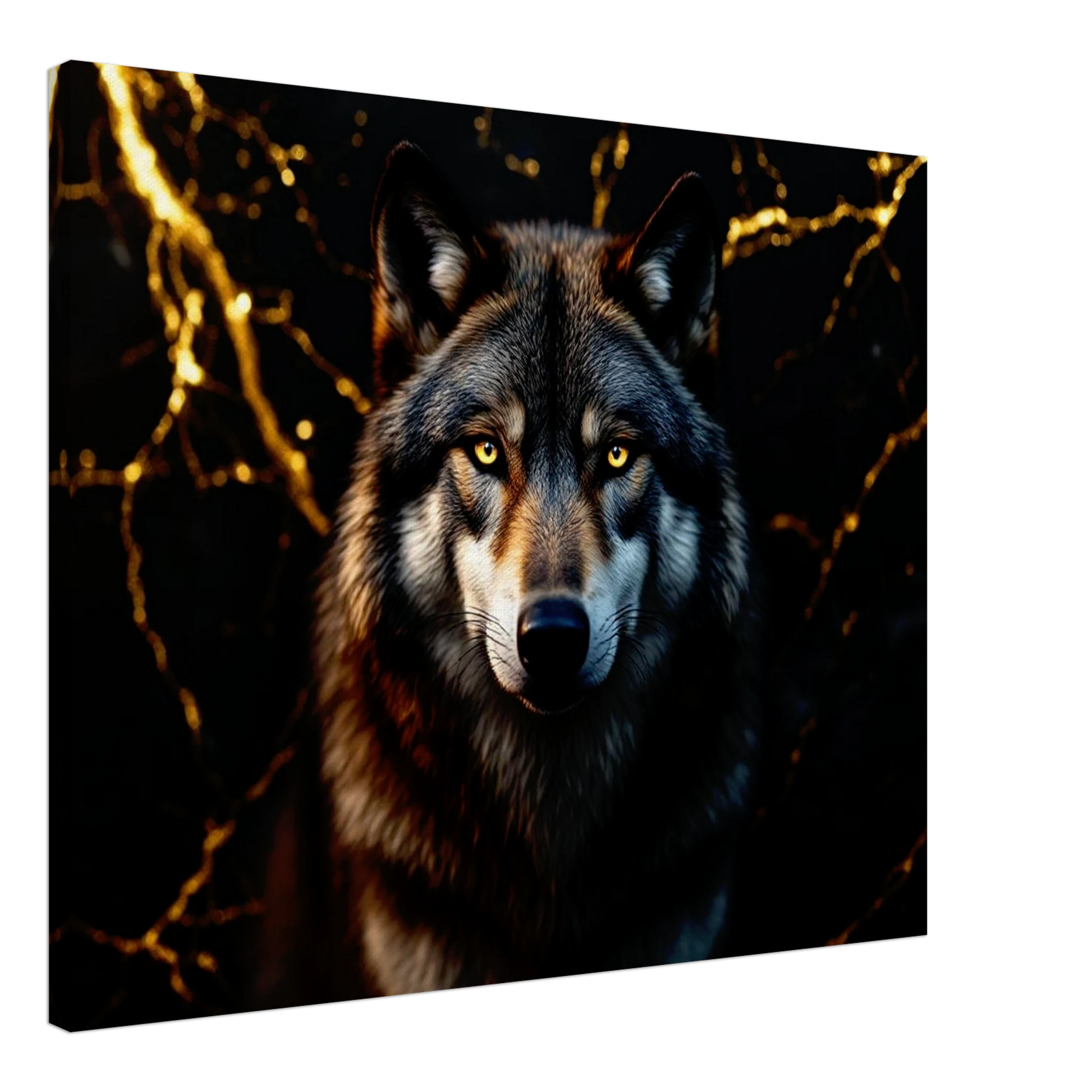 Wolf canvas 60x75cm – vrijheid en kracht wanddecoratie