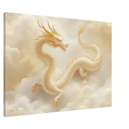 Kunst aan de muur canvas 70x100cm gouden draak oosterse wijsheid wanddecoratie woonkamer