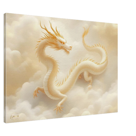 Kunst aan de muur canvas 70x100cm gouden draak oosterse wijsheid wanddecoratie woonkamer