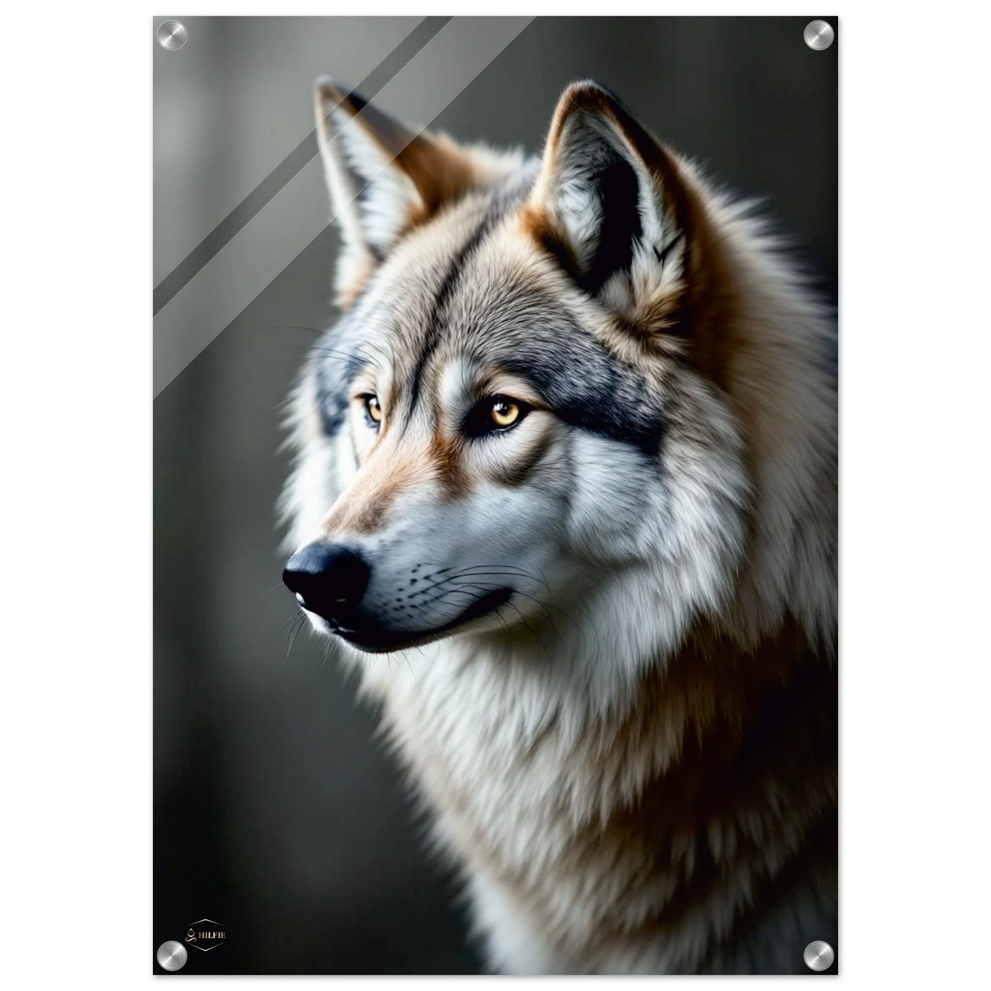 Wolf plexiglas wanddecoratie 50x70cm mystieke kunst premium luxe woonkamer