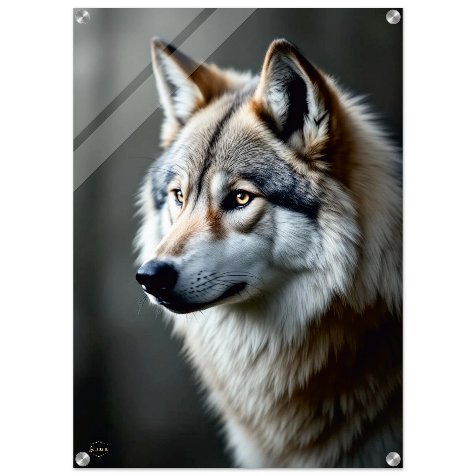 Wolf plexiglas wanddecoratie 50x70cm mystieke kunst premium luxe woonkamer
