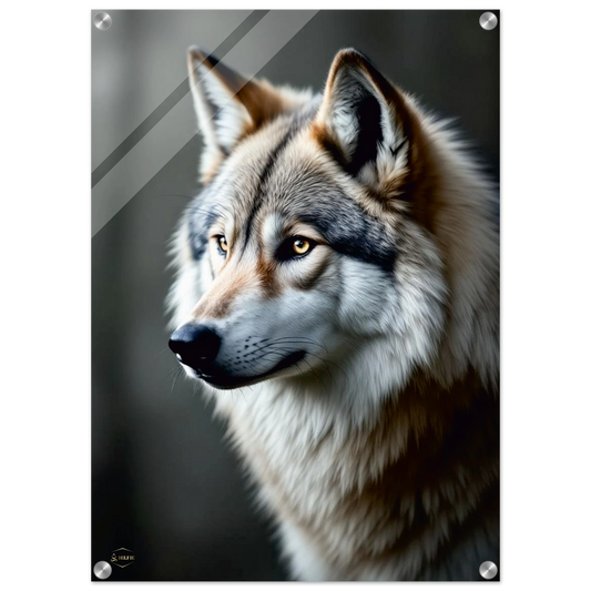 Wolf plexiglas wanddecoratie 50x70cm mystieke kunst premium luxe woonkamer