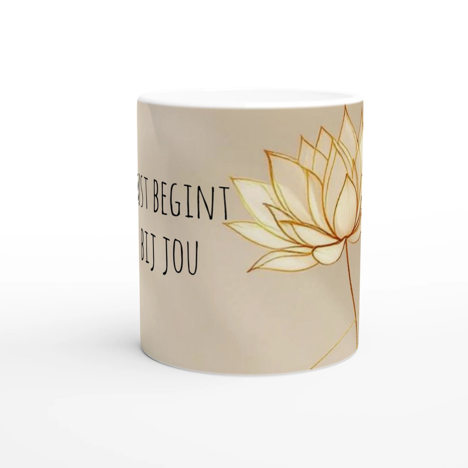 Mindfulness mok met tekst lotus design koffie mok keramiek 325ml cadeau